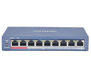 Комутатор 8 портів некерований              Hikvision DS-3E0109P-E(C) POE          