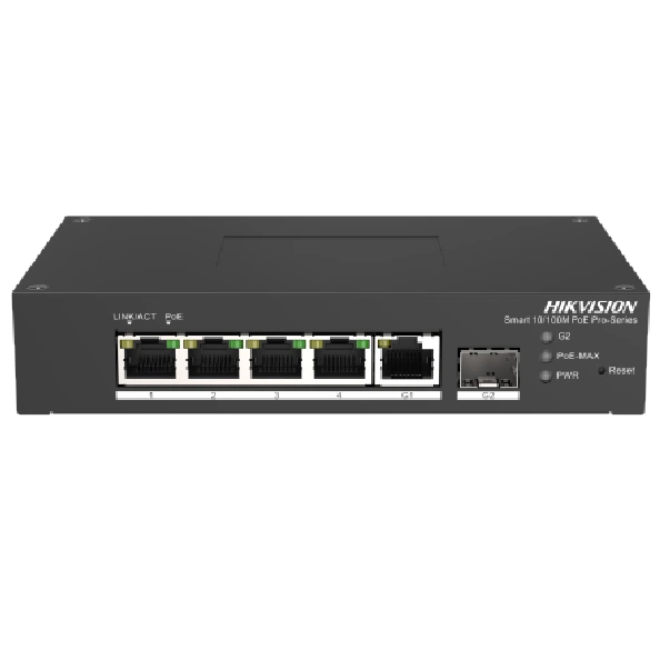 Комутатор 6 портів керований              Hikvision DS-3T1306P-SI/HS PoE          