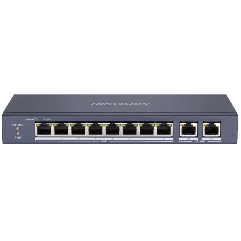 Комутатор 10 портів некерований              Hikvision DS-3E0310P-E/M(B) PoE          