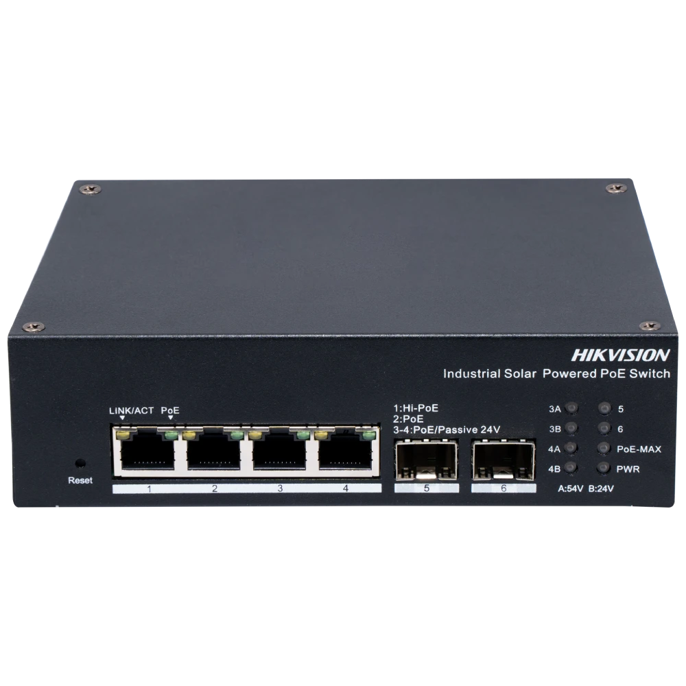 Комутатор 4 порти керований              Hikvision DS-3T1506HP-EI-UPS PoE          