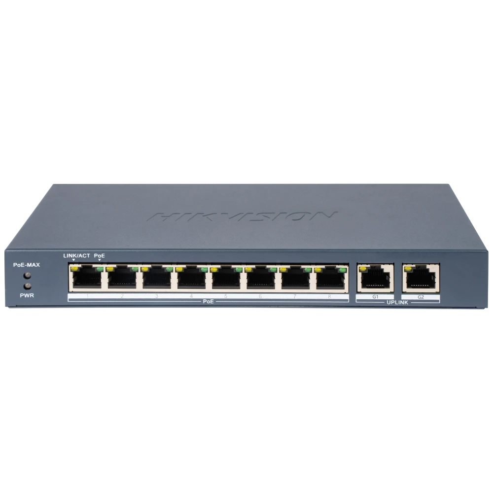 Комутатор 10 портів керований              Hikvision DS-3E1310P-EI(B) PoE          