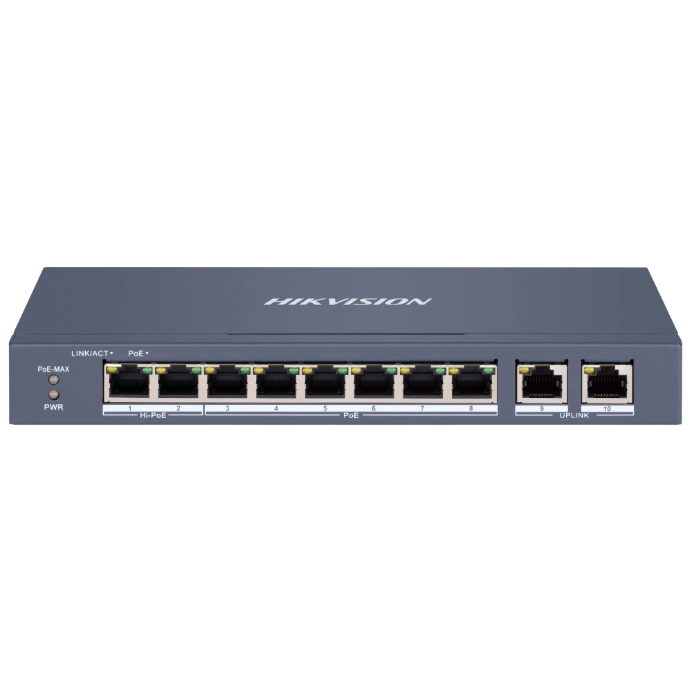 Комутатор 10 портів керований              Hikvision DS-3E1310HP-EI          