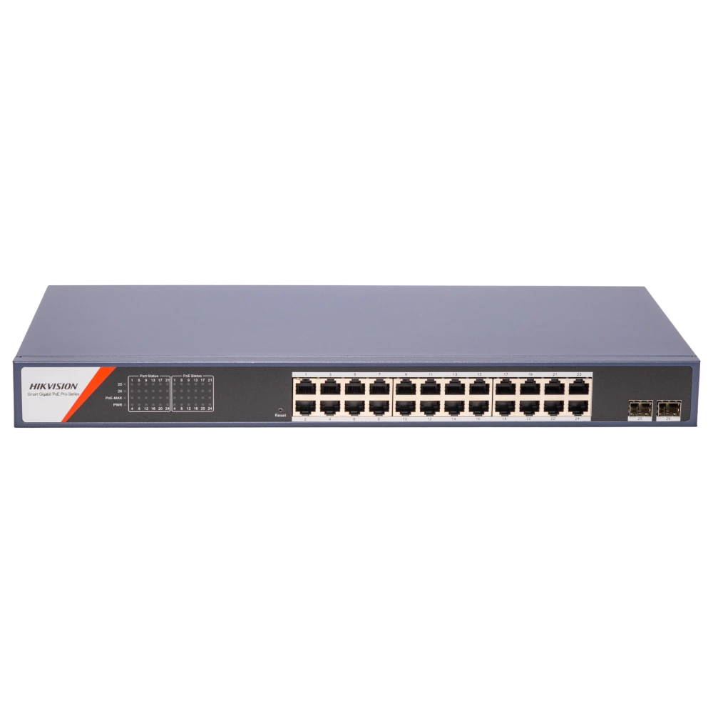 Комутатор 24 порти керований              Hikvision DS-3E1526P-SI-24P2F          