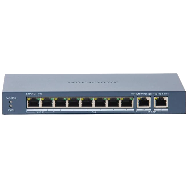 Комутатор 10 портів некерований              Hikvision DS-3E0310HP-E(C) POE          